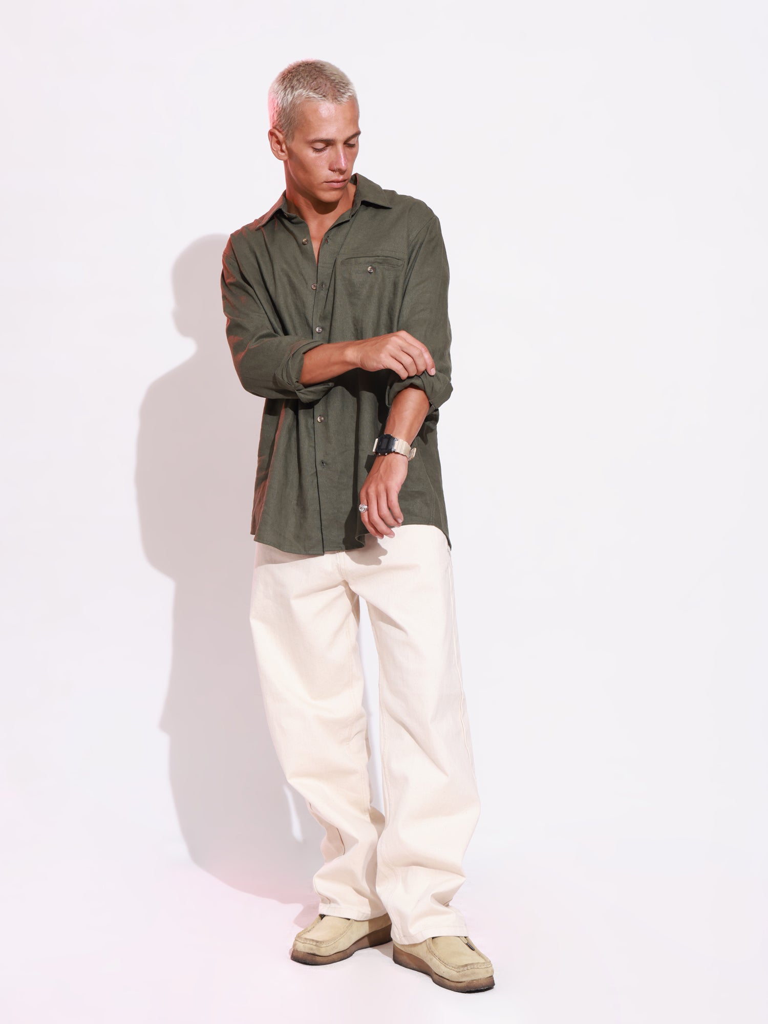 Welt pocket detailed long sleeved shirt