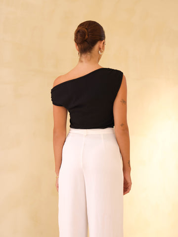 Ruched Detailed One Shoulder Top