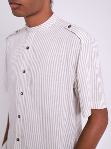 Cotton band detailed regular fit shirt