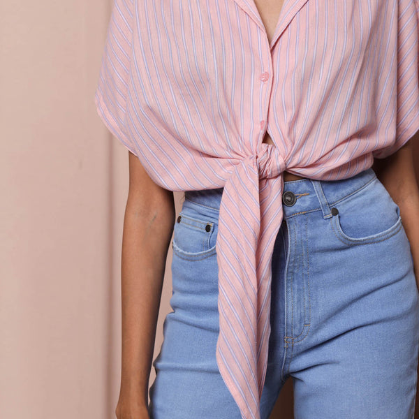 Button Down Front Tie-Up Top