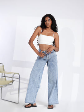 Acid Washed Wide Leg Jeans