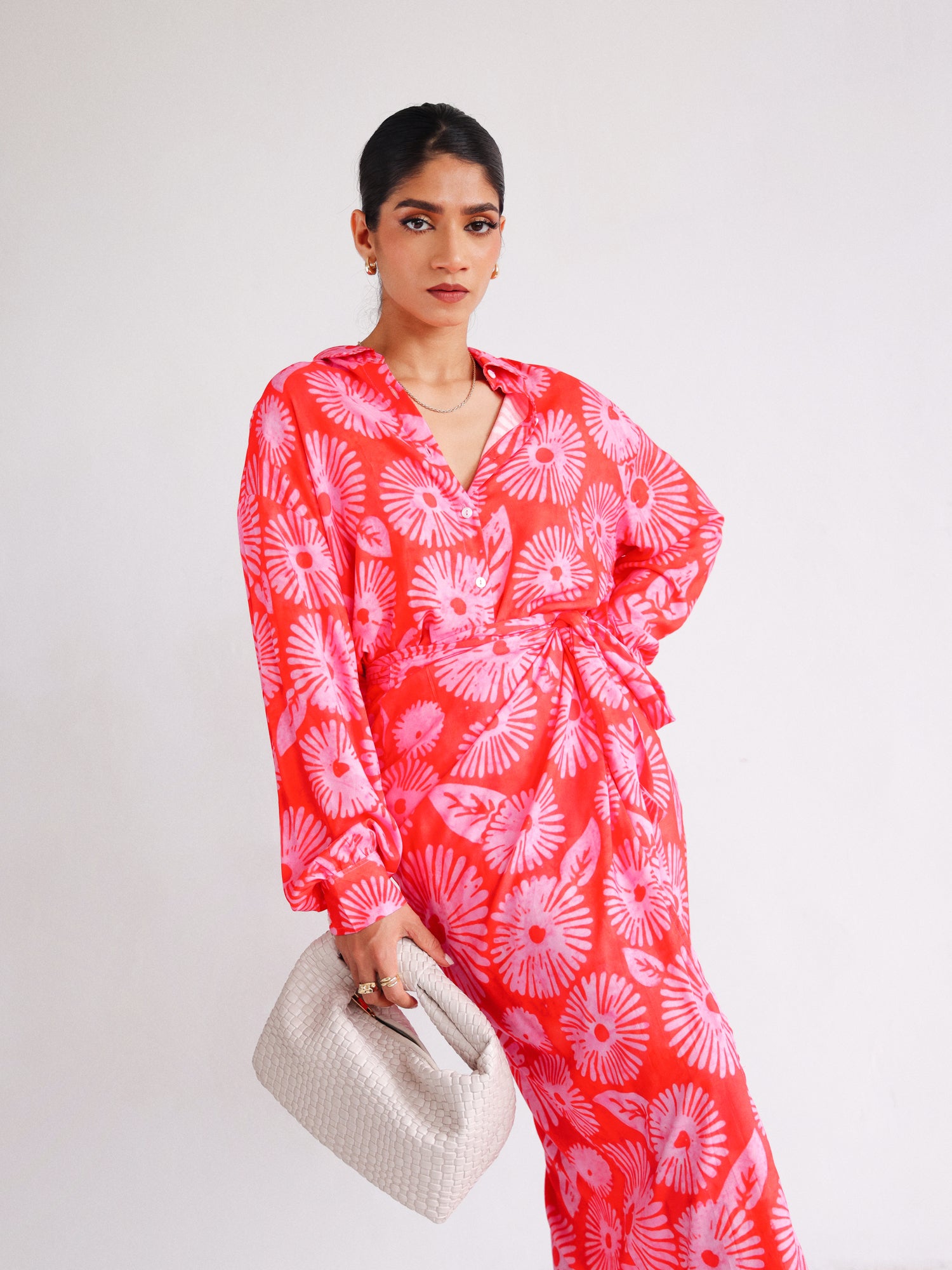 Long Sleeved Printed Oversized Shirt