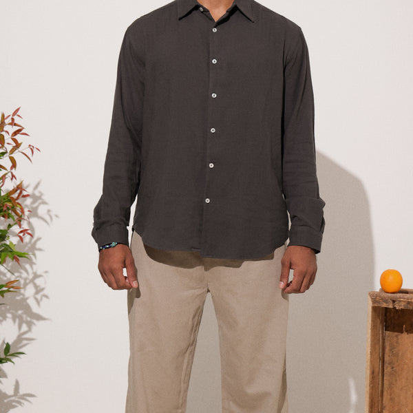 Slim fit detailed cotton shirt