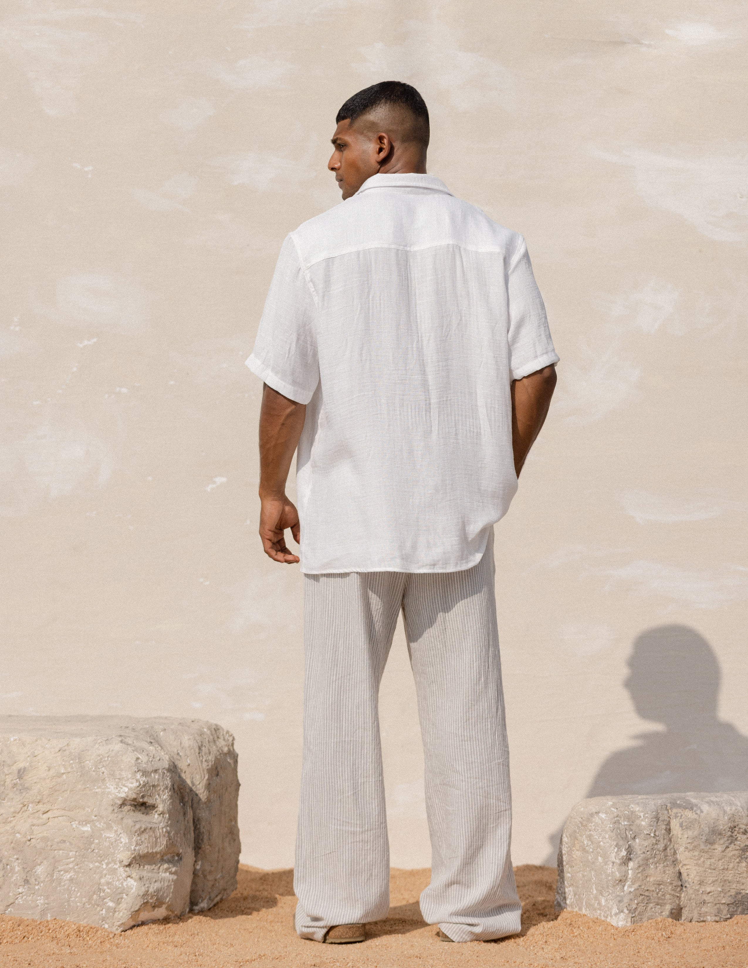 Oversized camp collar shirt