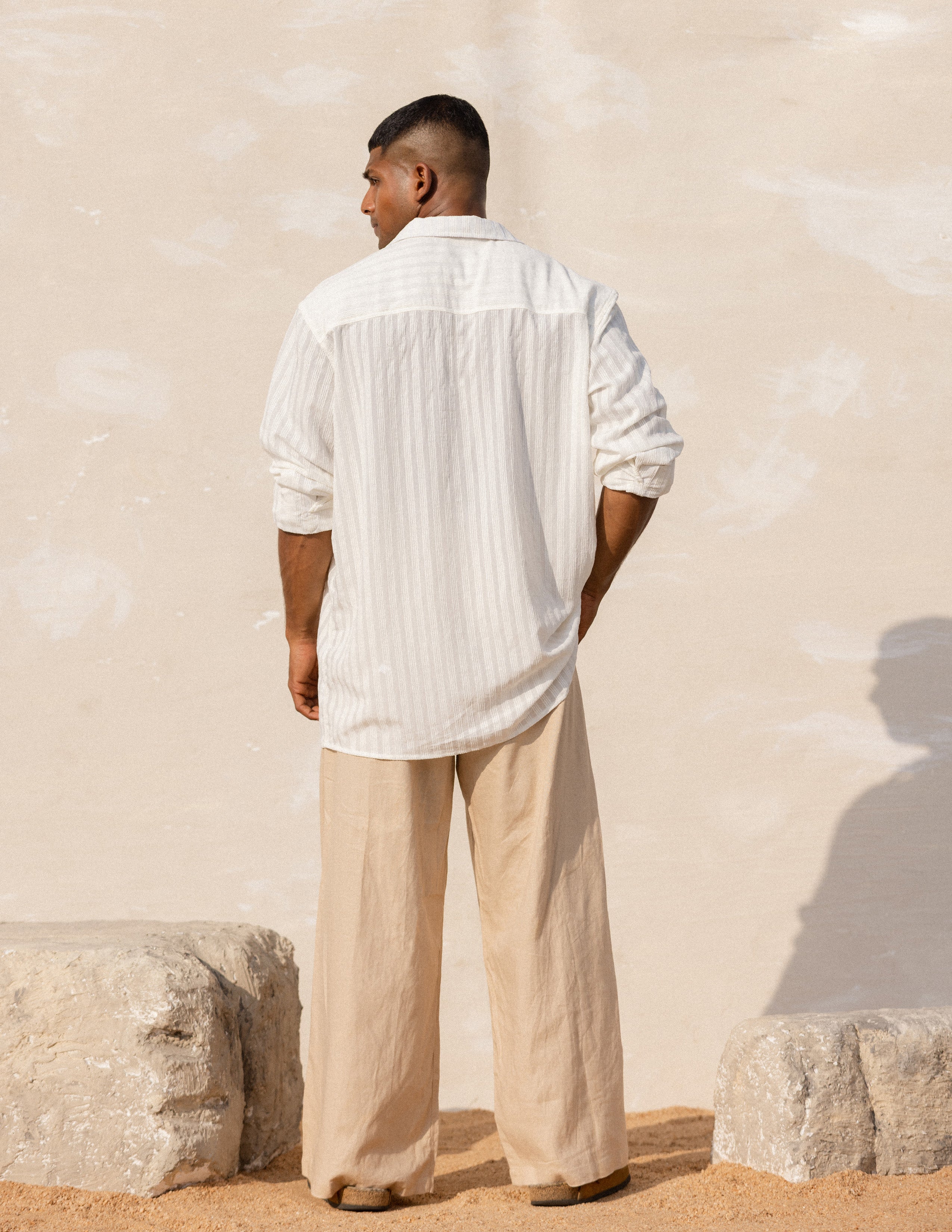 Half placket long sleeve shirt