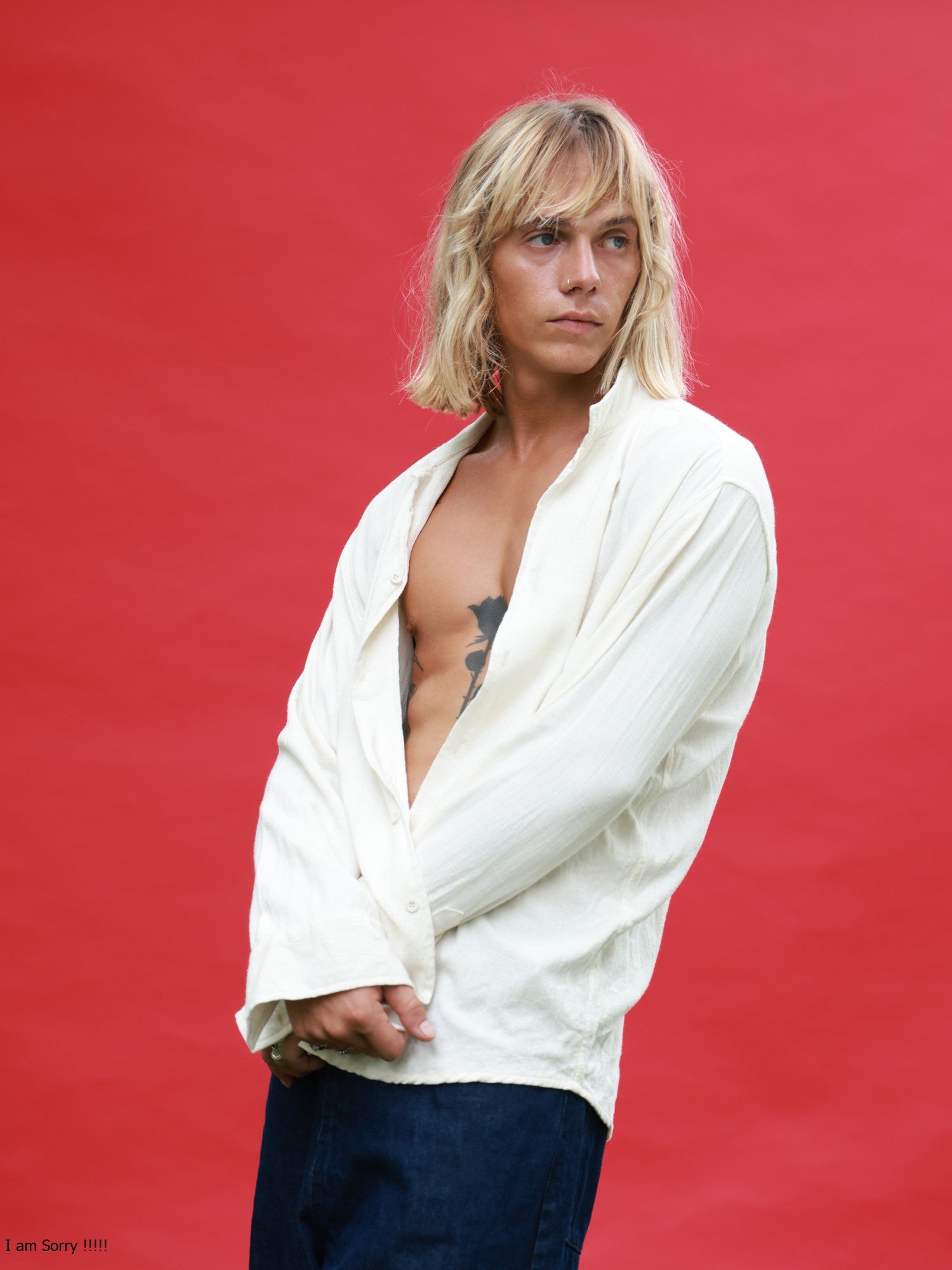 Oversized L/S Camp collar shirt