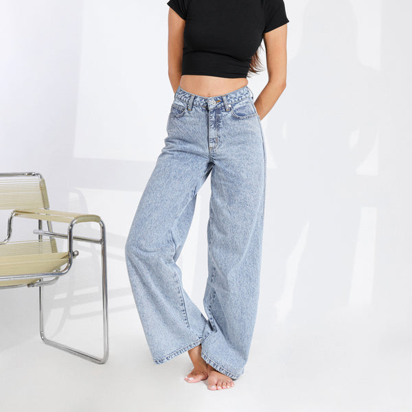 Acid Washed Wide Leg Jeans