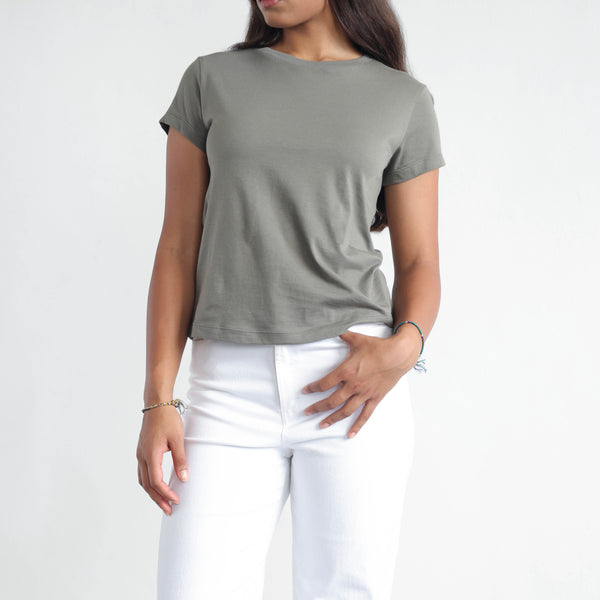 Cap Sleeved Crop T Shirt