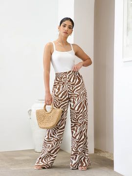 Zebra Printed Casual Pant