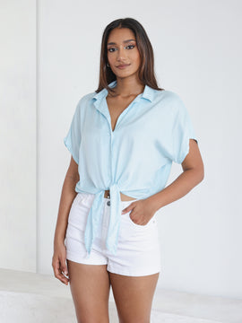 Relaxed Fit Front Tie Up Top