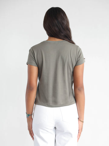 Cap Sleeved Regular Fit T-Shirt