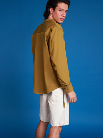 Strap detailed long sleeve oversize shirt