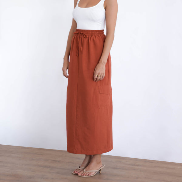 Draw String Maxi Cargo Skirt