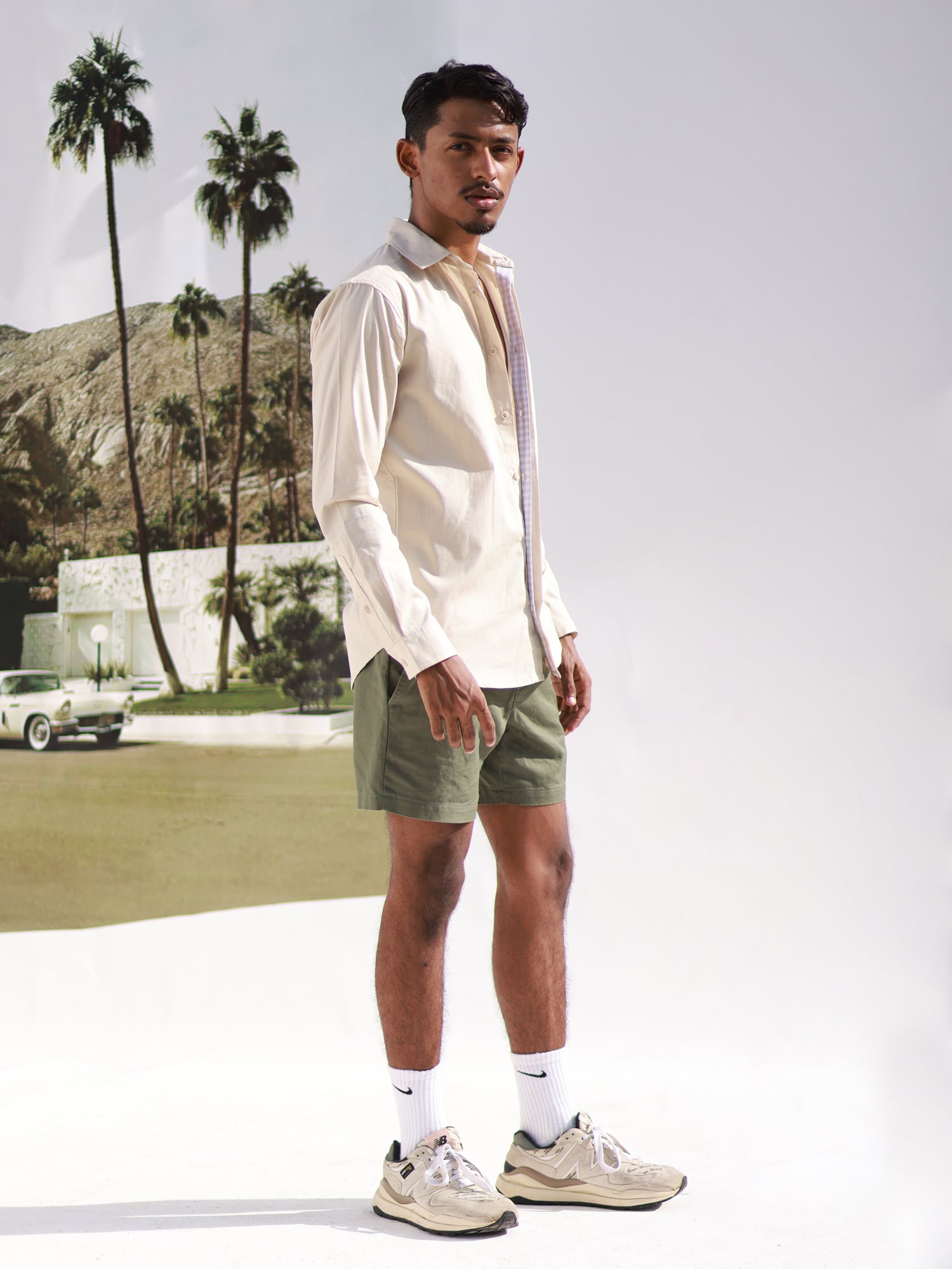 Slim fit L/S regular collar shirt