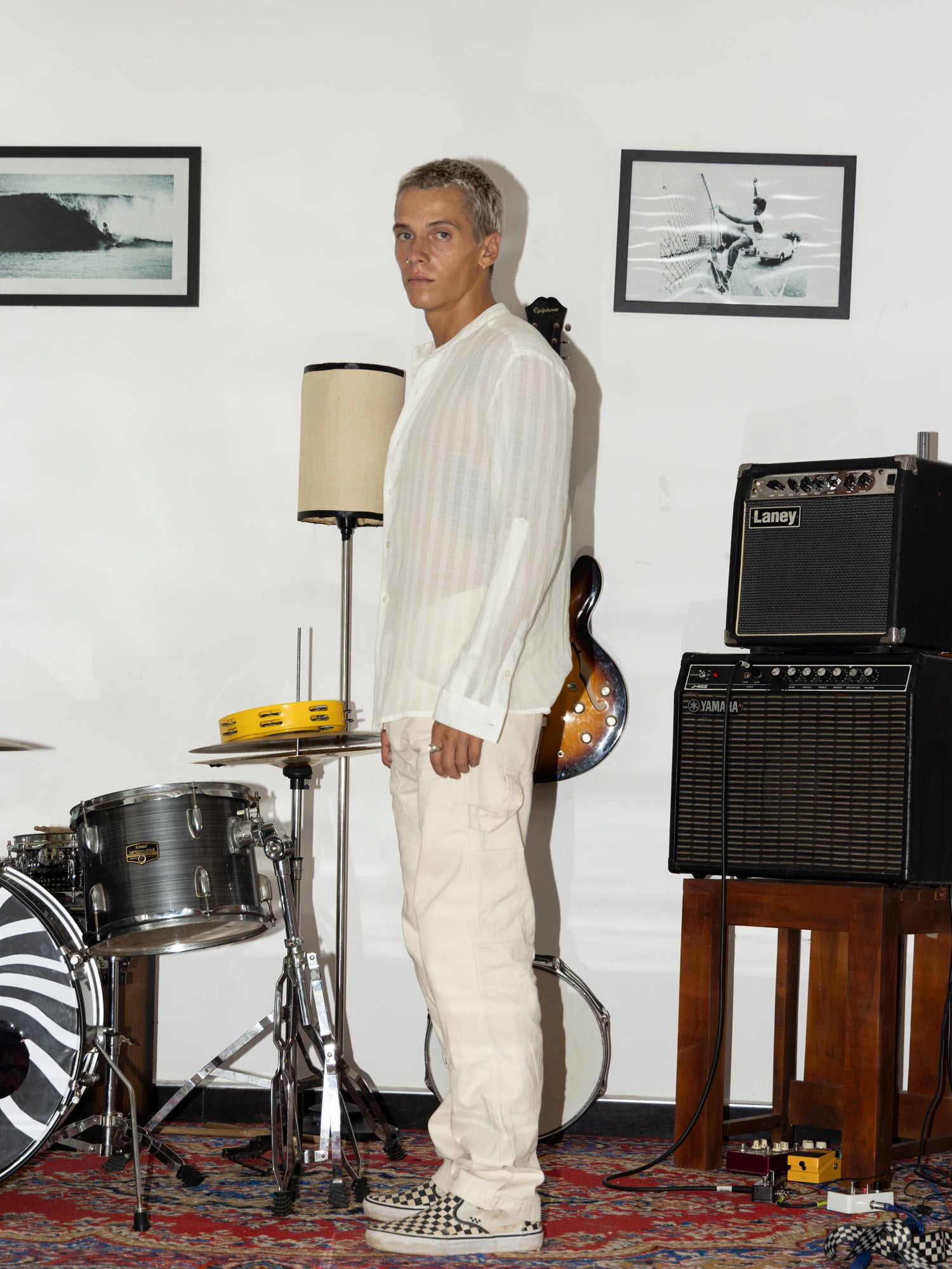 Regular fit Long sleeve chinese collar shirt