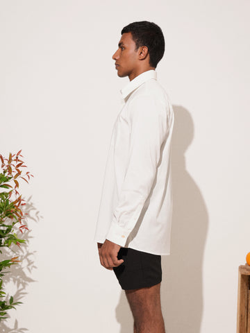 One chest pocket detailed oversize shirt