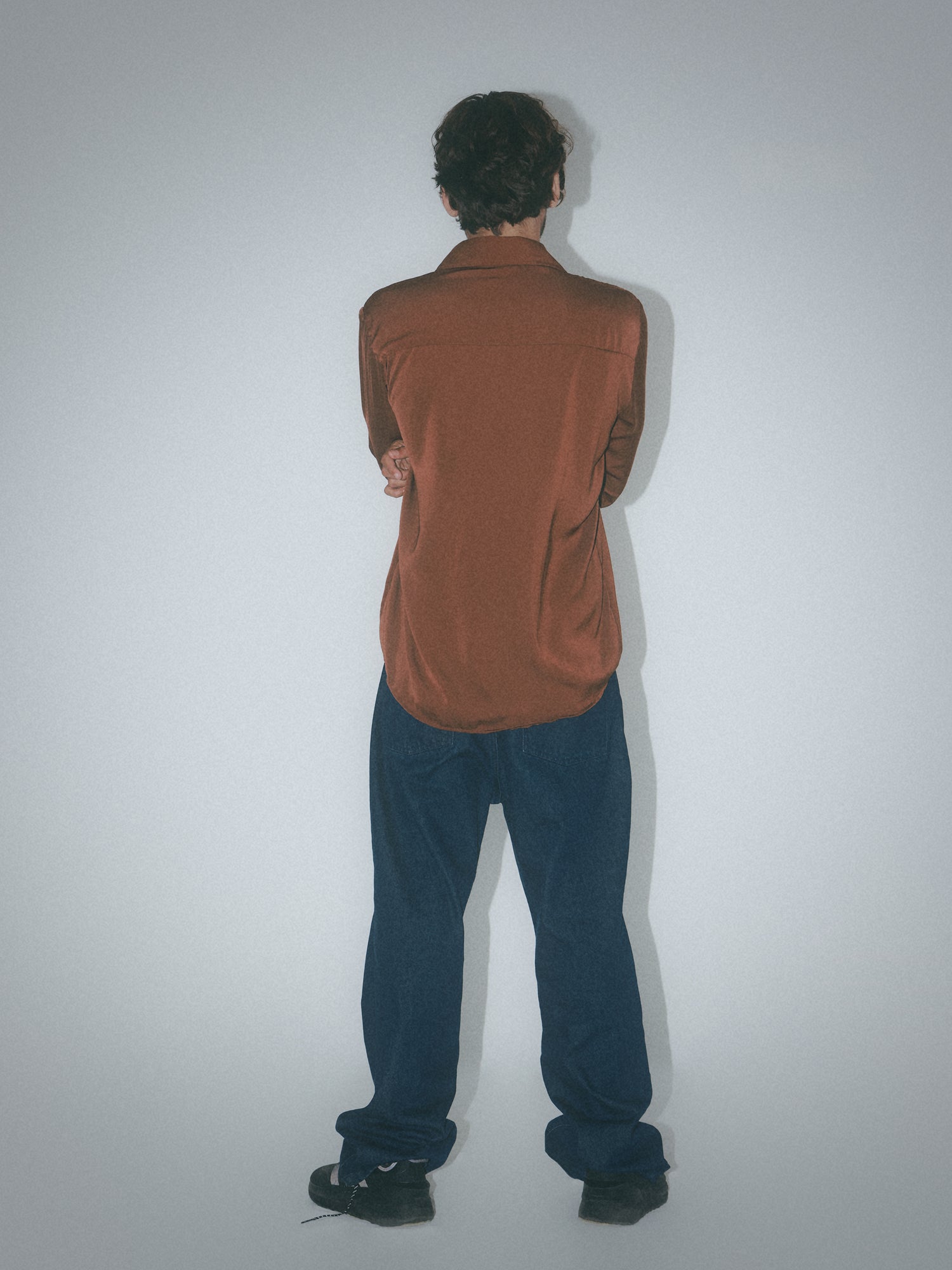 Regular collar detailed polyester shirt