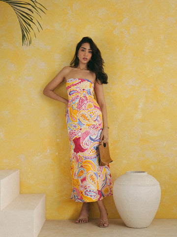 Printed Bias Tube Dress