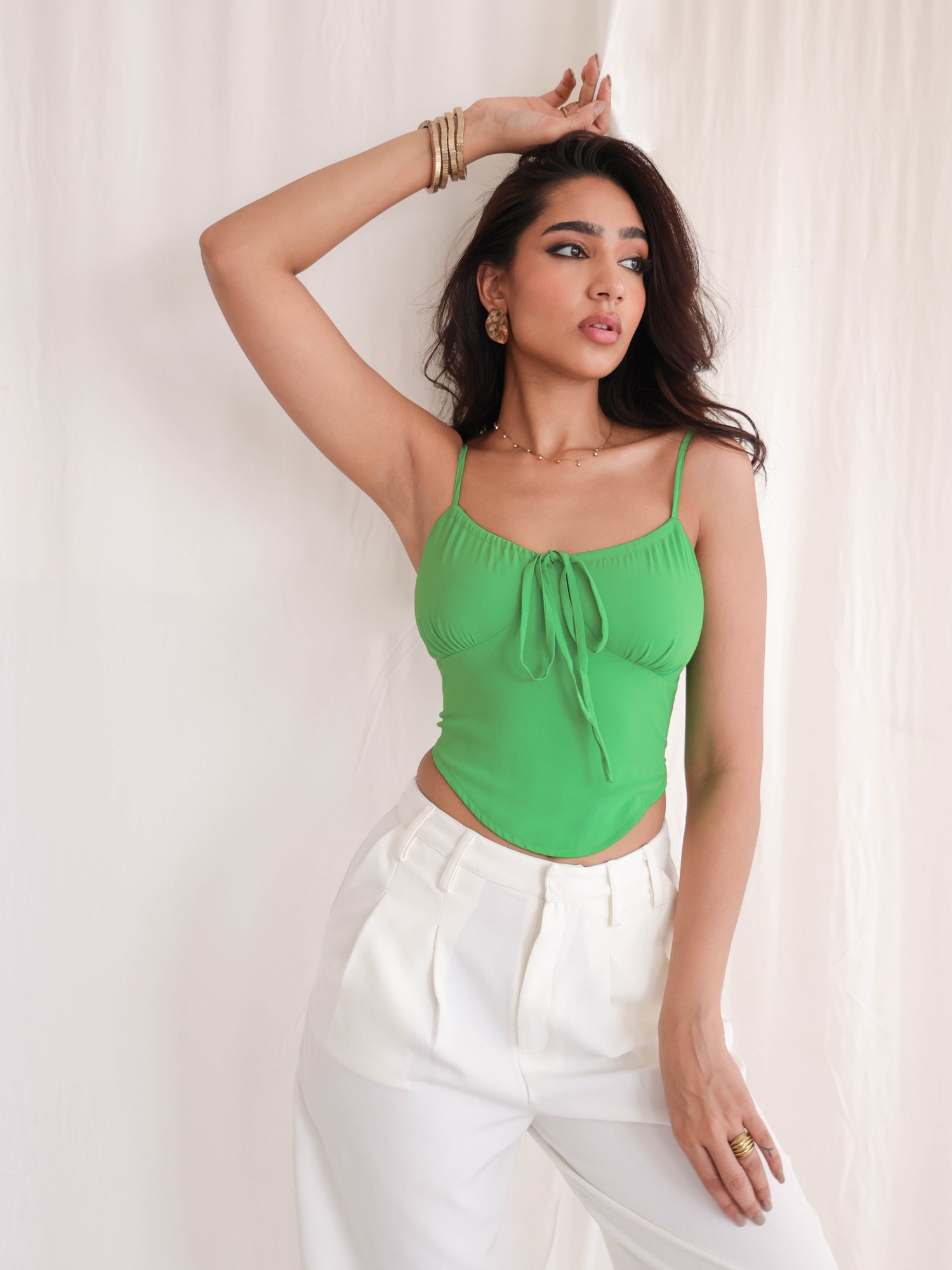 Front Tie up Sleeveless Corset Top