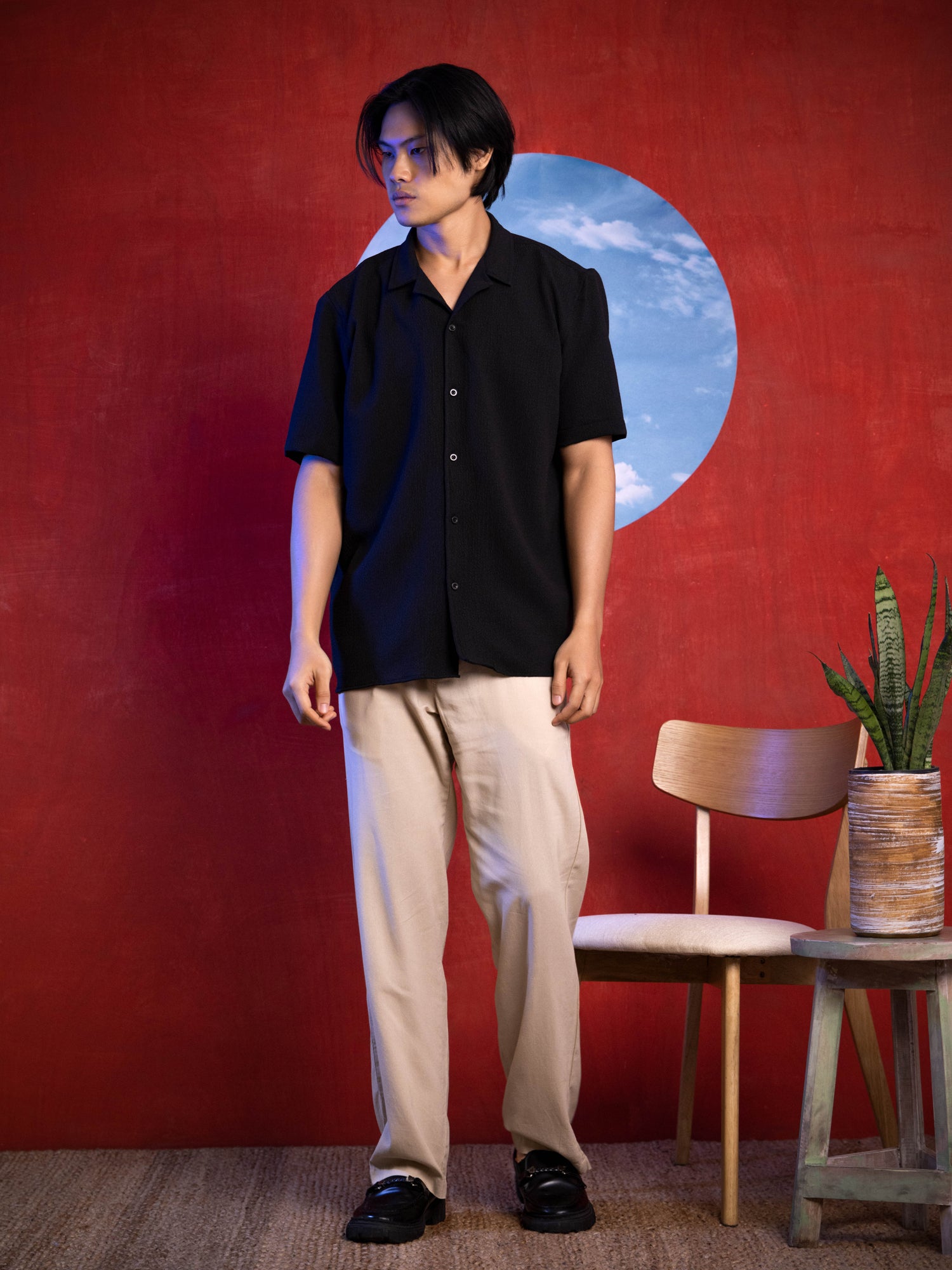 Oversize polyester shirt