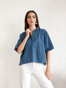Button Down Over Size Top