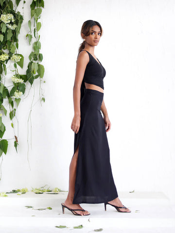 Basic High Waist Midi Skirt