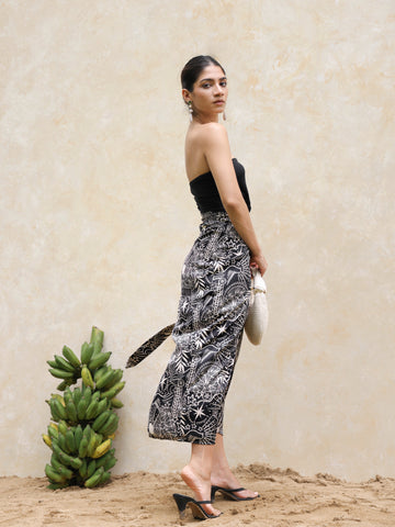 Printed Satin Wrap Skirt