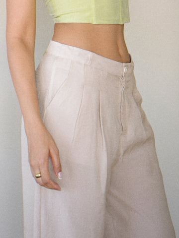 Pleat Detail Wide Leg Pant