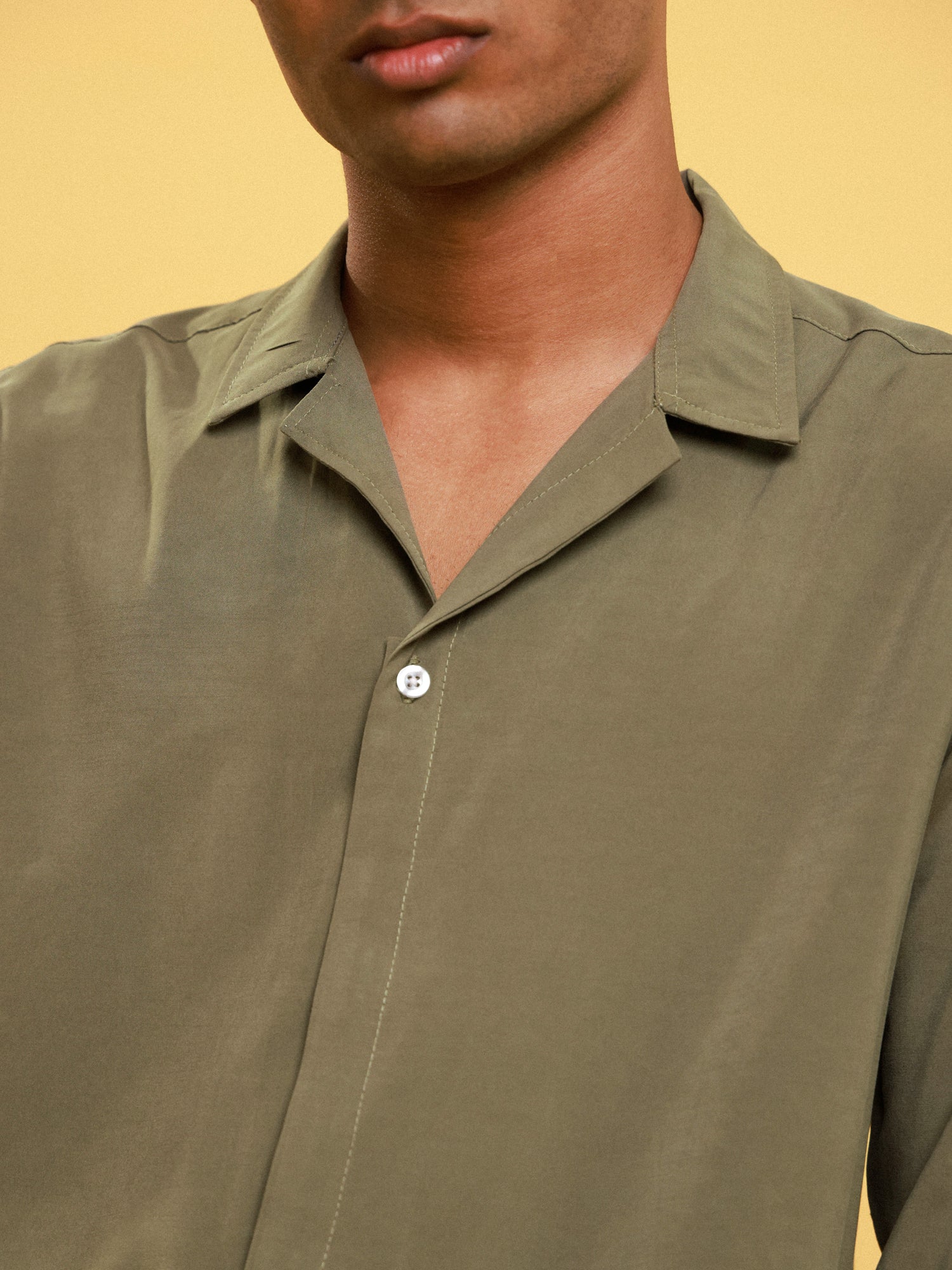 Hidden placket detailed rayon shirt