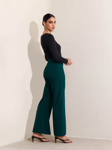 High Waist Boot Leg Trouser