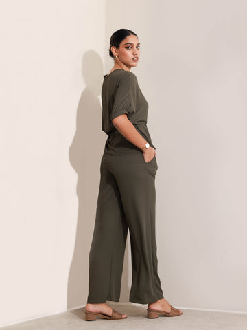 Drawstring Wide Leg Pant