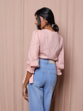 Front Tie-Up Wrap Top