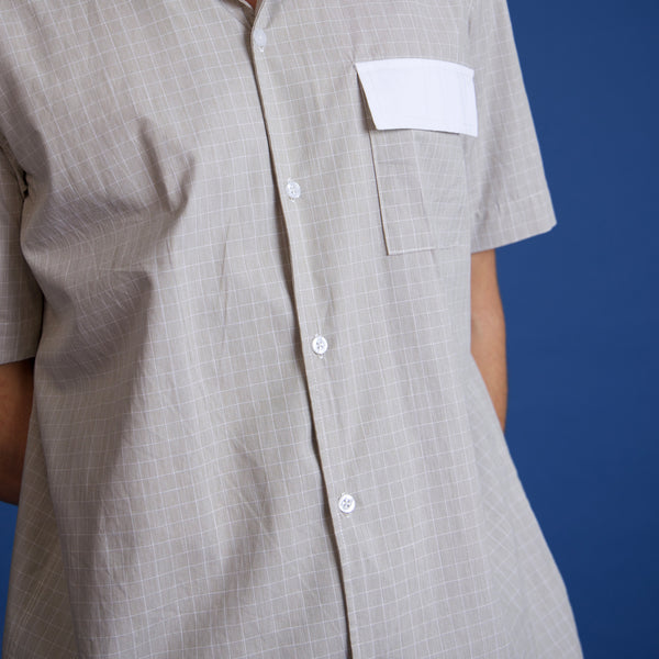 One chest pocket detailed polyester shirt