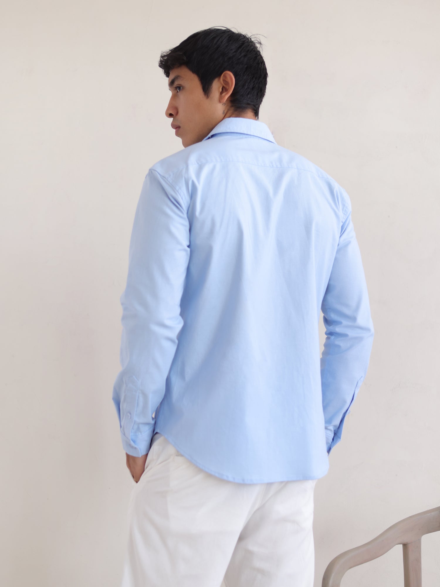 Regular fit L/S regular collar shirt