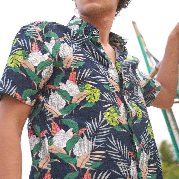 Tropical printed rayon shirt