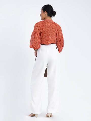 Pleat Detail Wide Leg Pant