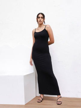 Round Neck Bodycon Maxi Dress