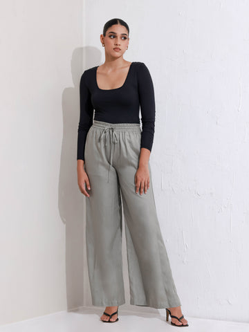 Drawstring Straight Leg Pant