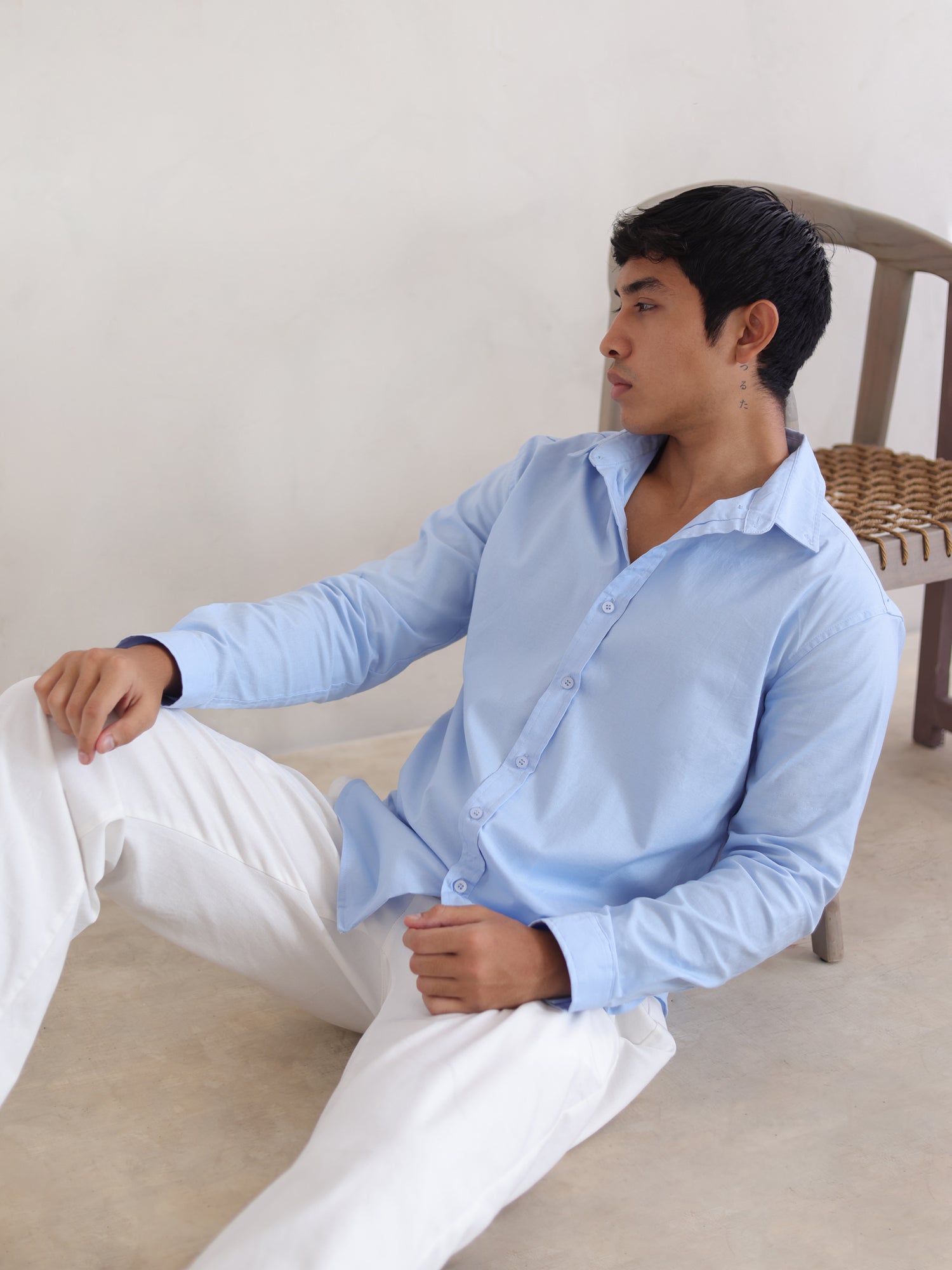 Regular fit L/S regular collar shirt