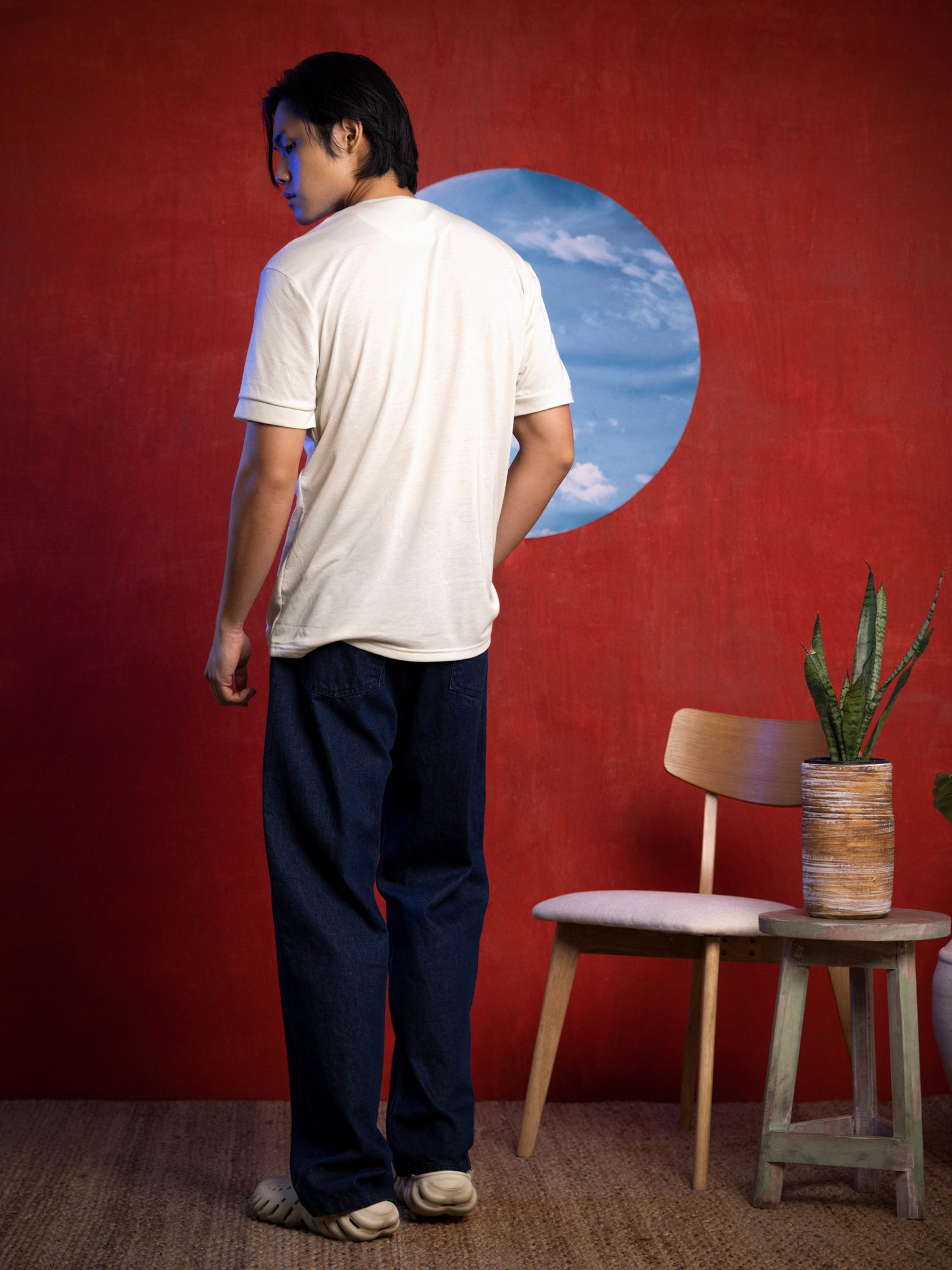 Invisible zipper detailed cotton shirt