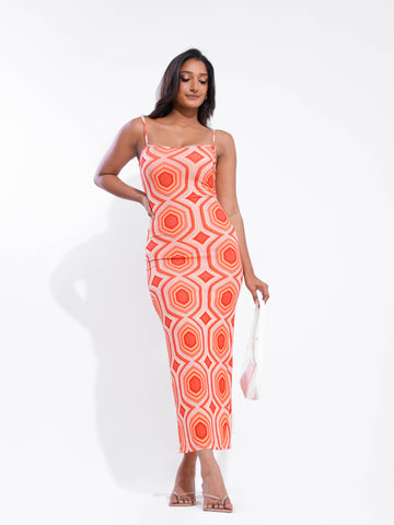 Printed Bodycon Maxi Dress