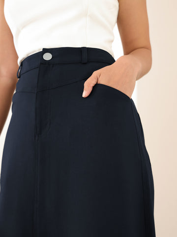 Seam Detailed High Waist Maxi Skirt