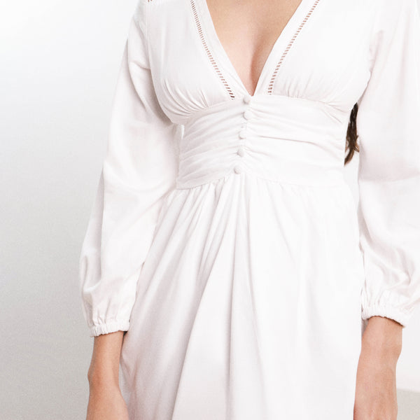 Lace Detail Long Sleeve Mini Dress