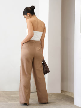 Wide Leg Loose Fit Twill Pant