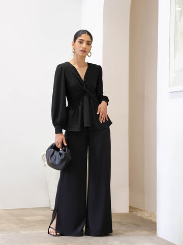 Side Slit Wide Leg Pant