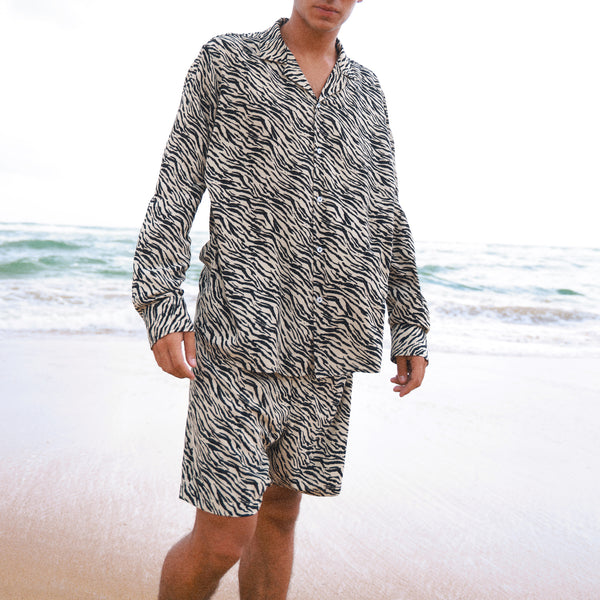 Printed viscose mens short