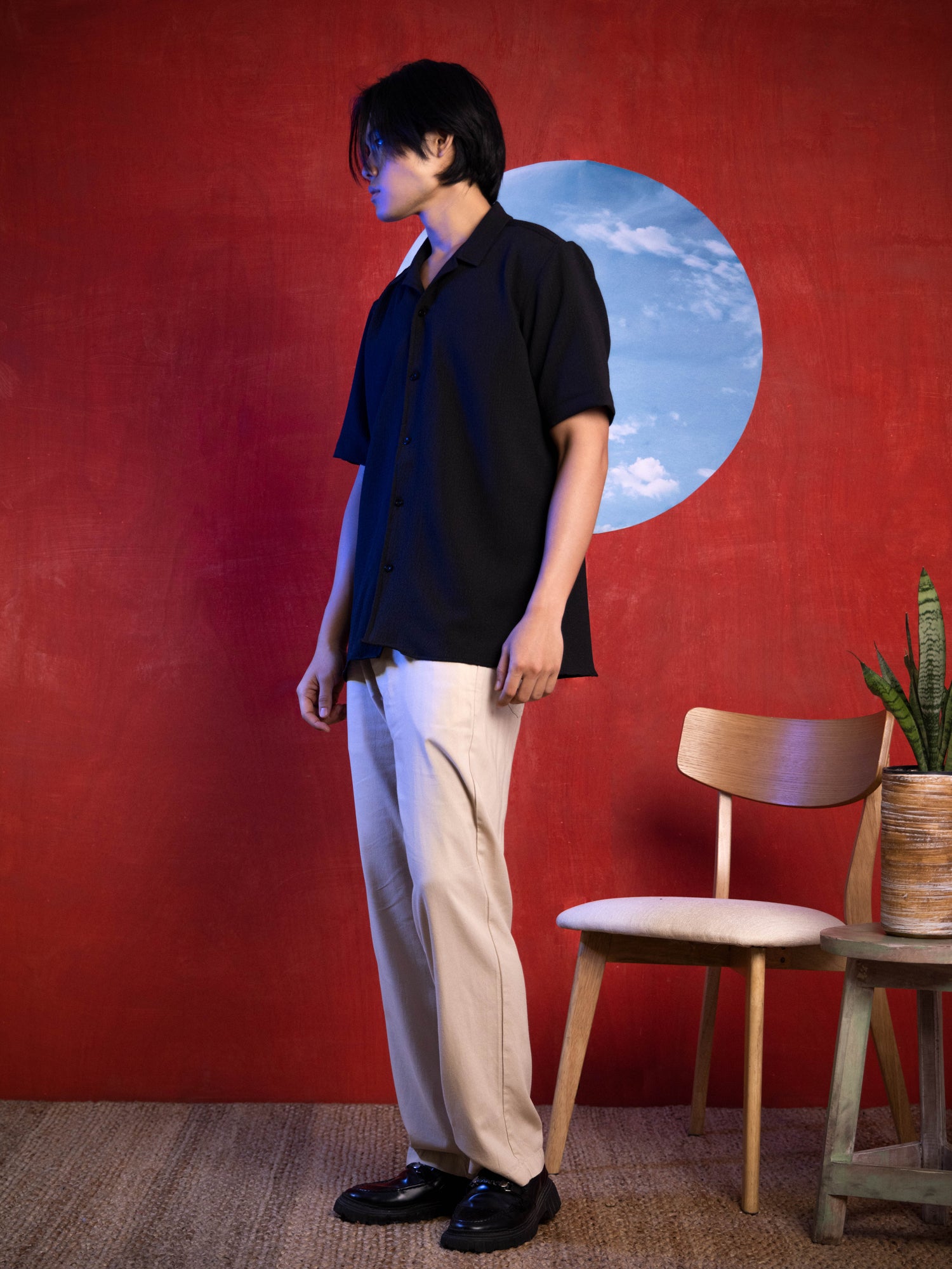 Oversize polyester shirt