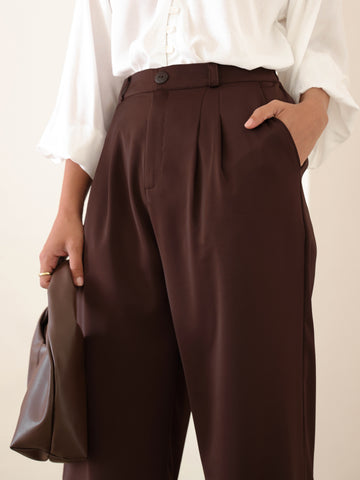 Back Elasticated High Waist Wide Leg Pant