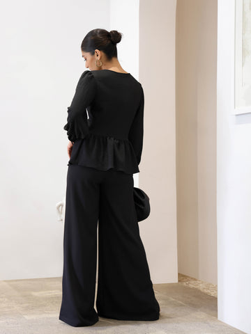 Side Slit Wide Leg Pant