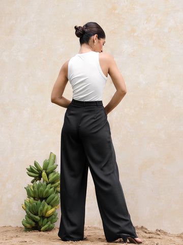 Front Pleated Straight Leg Pant